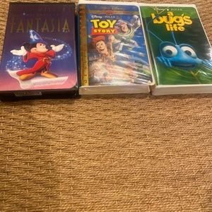 Three Disney VHS